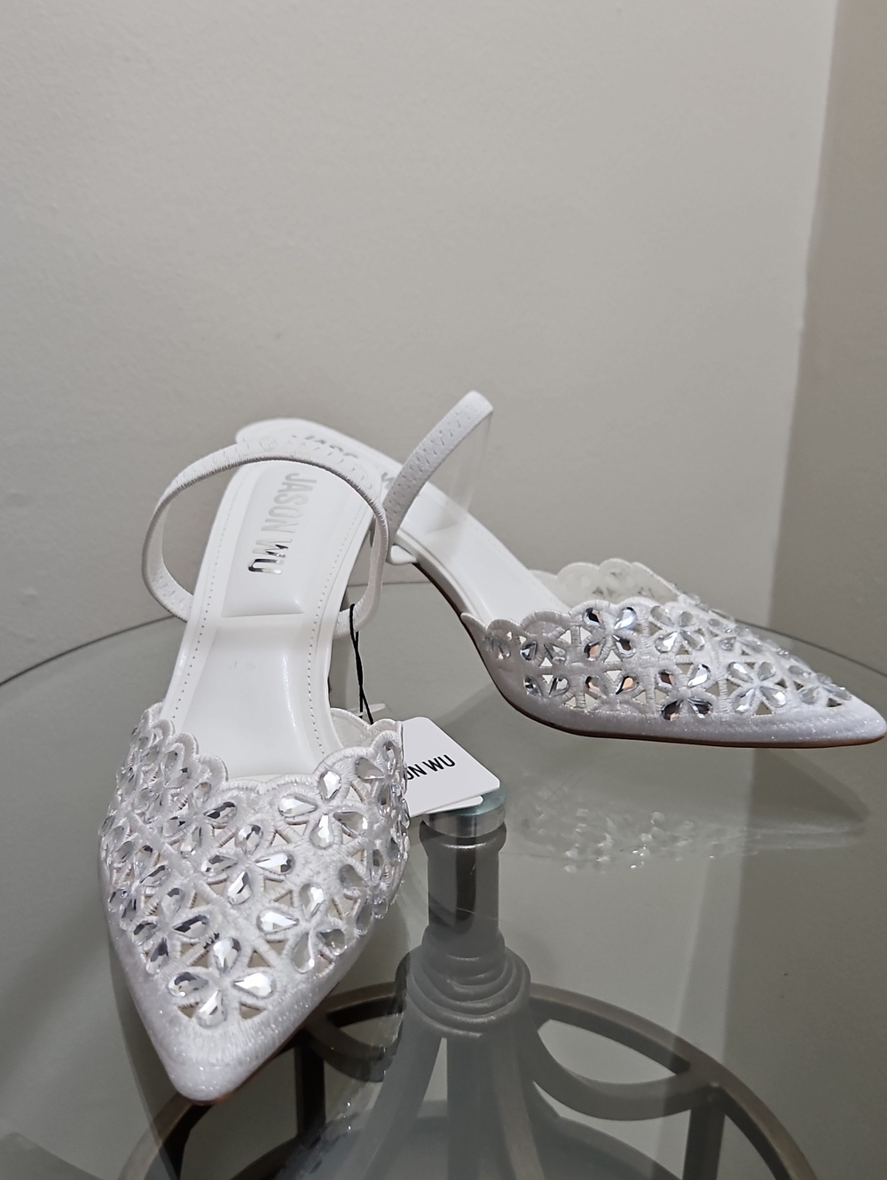 Jason Wu Floral Cutout Sparkly Rhinestone Heels